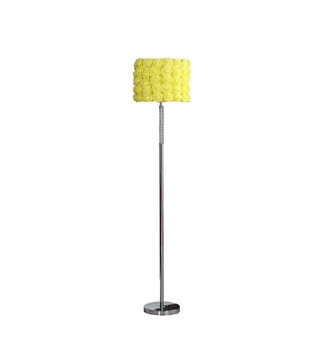 63"In Yellow Roses In Bloom Acrylic/Metal Floor Lamp