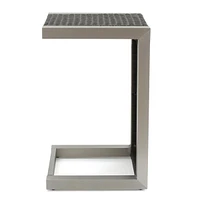Sleek Aluminum C-Shape Side Table for Modern Outdoor Spaces