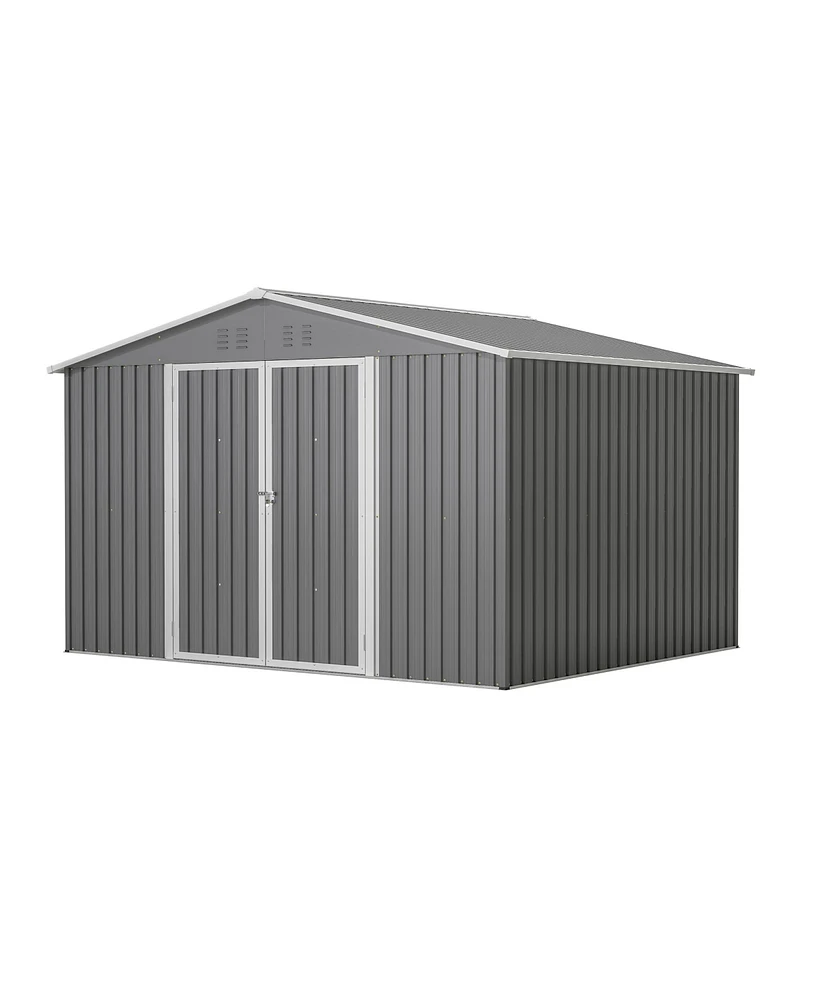excellent10x8 Multi-Purpose Storage Shed Galvanized Steel, Weather-Resistant, Versatile Use
