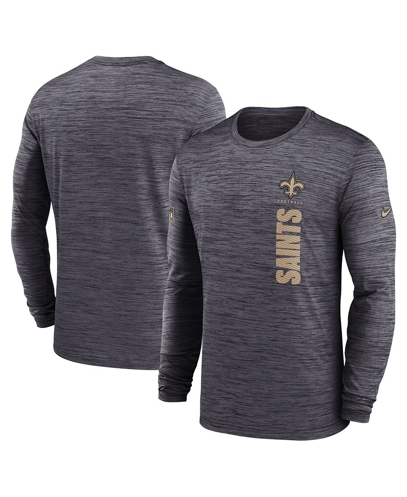 Nike Men's Black New Orleans Saints 2024 Sideline Velocity Performance Long Sleeve T-Shirt