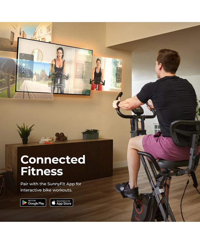 Sunny Health & Fitness Full Body Foldable Magnetic Recumbent X-Bike Pro