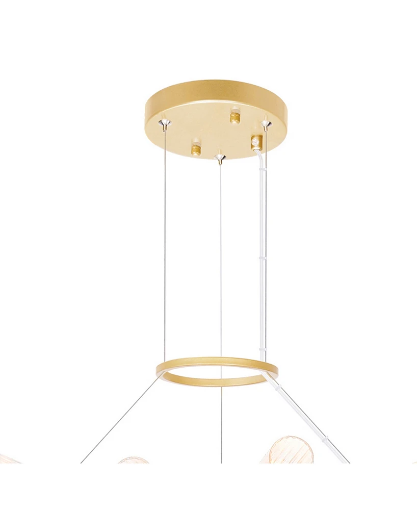 Cwi Lighting 2" Metal Collar Light Chandelier