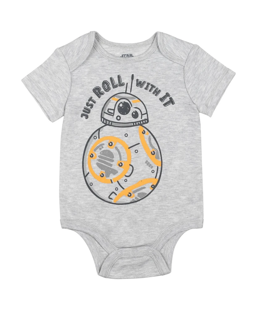 Star Wars Baby Boys Chewbacca C-3PO R2-D2 Darth Vader Yoda 5 Pack Short Sleeve Bodysuits