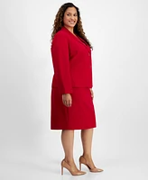 Le Suit Plus Size Blazer & Pencil Skirt Suit