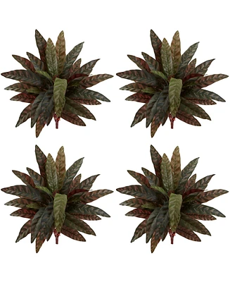 Slickblue Peacock Artificial Plant for Bold Indoor Decor (Set of 4)