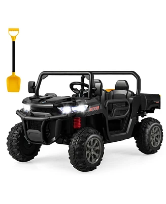 2-Seater Kids Ride On Dump Truck with Bed and Shovel