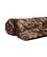 Chanasya Premium Wolf Faux Fur Throw Blanket - Soft, Fuzzy Sherpa & Minky For Bed or Couch 92" x 85” (Queen Size)