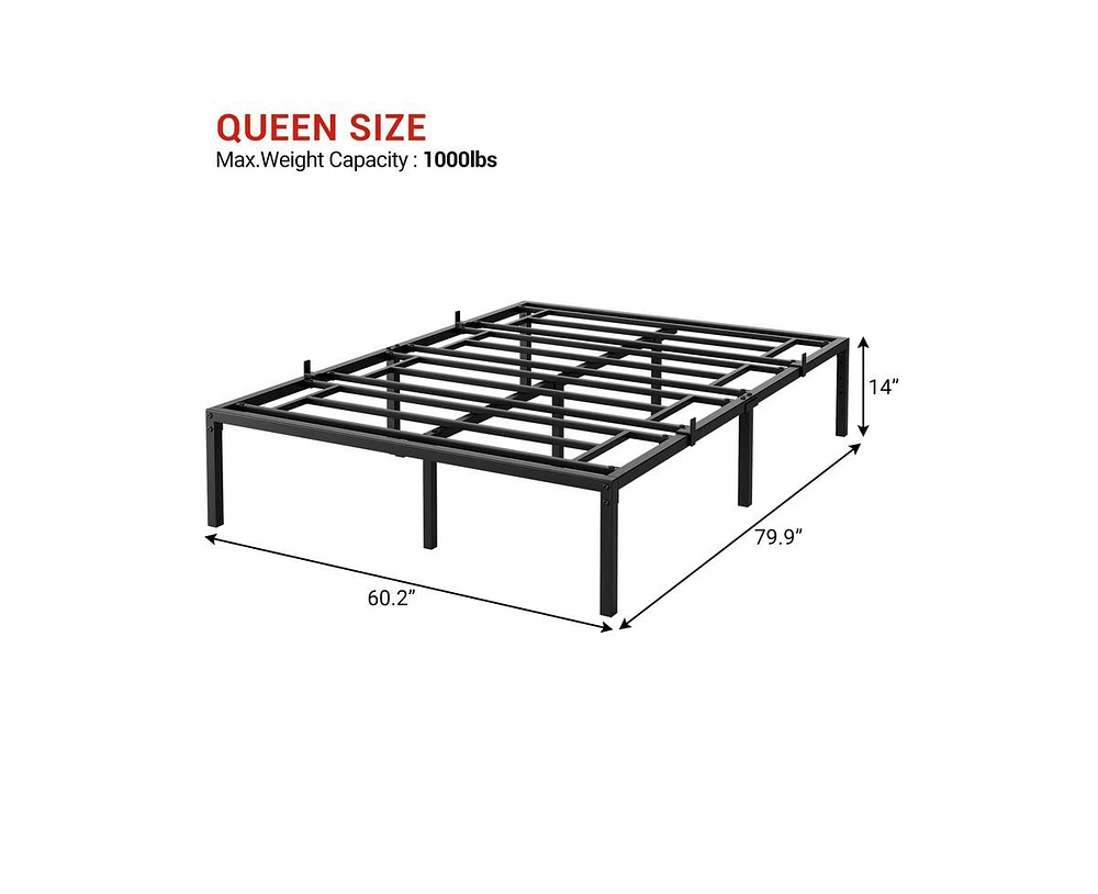 gaomon Metal Bed Frame, 14 Inch Simple Platform Sturdy Heavy Duty Frame Mattress Foundation, No Box Spring Needed, Easy Assembly, Twin