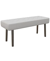 Homcom Faux Leather Ottoman Bench 39.4" W/ Metal Legs,