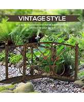 Decorative Metal Garden Bridge with Safety Rails