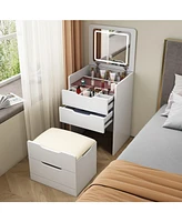 3-in-1 Vanity Desk with Mirror and Drawers