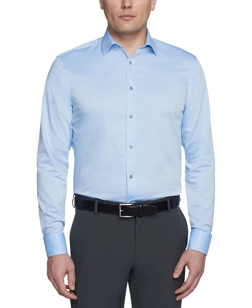 Calvin Klein Steel Men's Regular Fit Non-Iron Performance French Cuff Dress Shirt