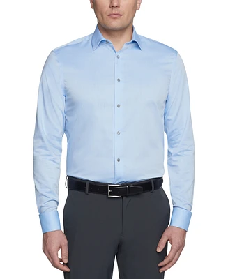 Calvin Klein Steel Men's Regular Fit Non-Iron Performance French Cuff Dress Shirt