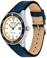 Movado Men's Calendoplan S Swiss Automatic Blue Leather Watch 40mm