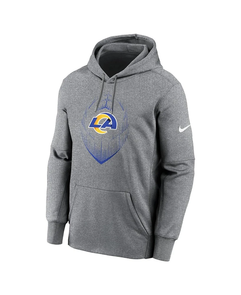 Nike Men's Heather Gray Los Angeles Rams Icon Performance Pullover Hoodie