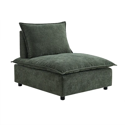Armless Upholstered Accent Chair with Adjustable Backrest