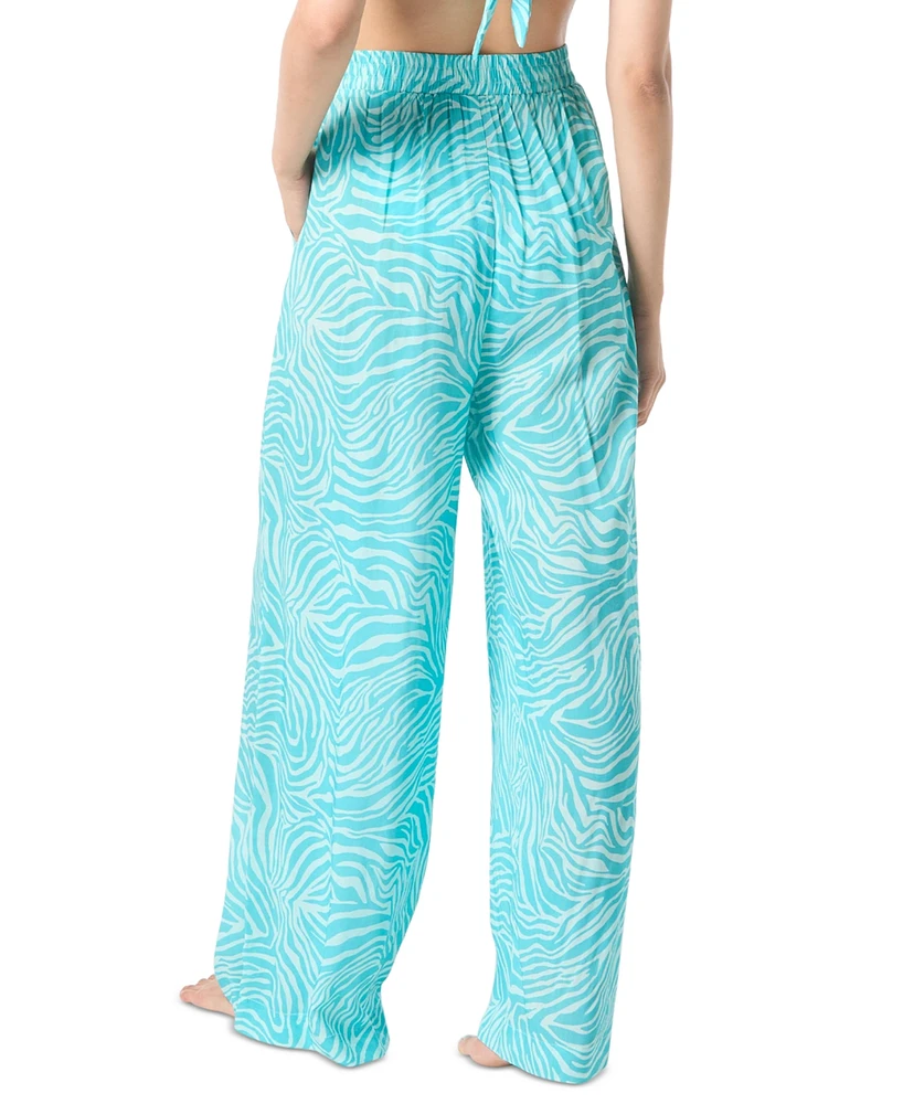 Vince Camuto Women's Pleated Printed Cover-Up Pants