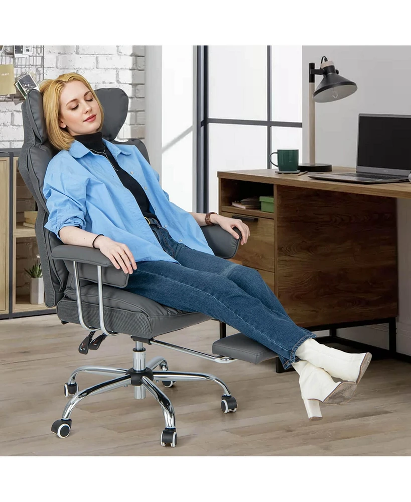 Office Desk Chair Big and Tall Executive with Footrest Lumbar Support