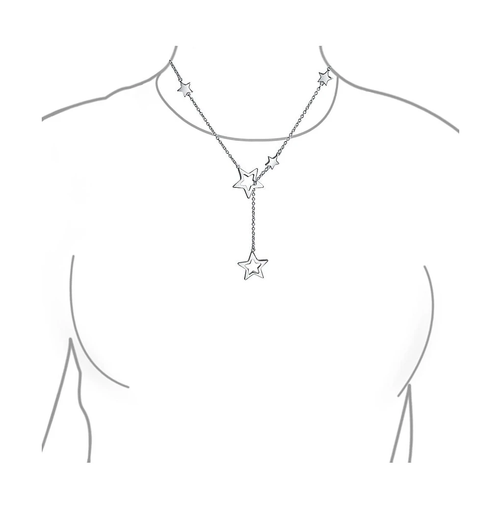 Bling Jewelry Astrology Celestial American Usa Patriotic Open Lucky Stars Rock Star Dangling Lariat Y Necklace Sterling Silver Adjustable