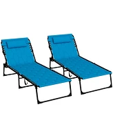 5-in-1 Folding Chaise Lounge Set with Headrest