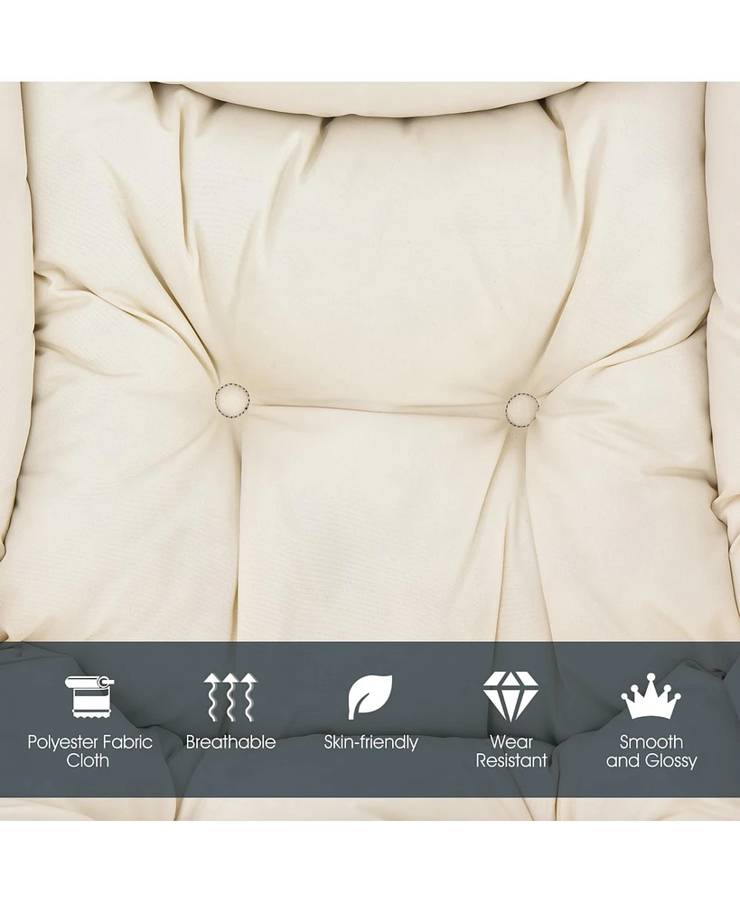 Modern Polyester Fabric Lazy Chair Single Sofa w/Side Pocket