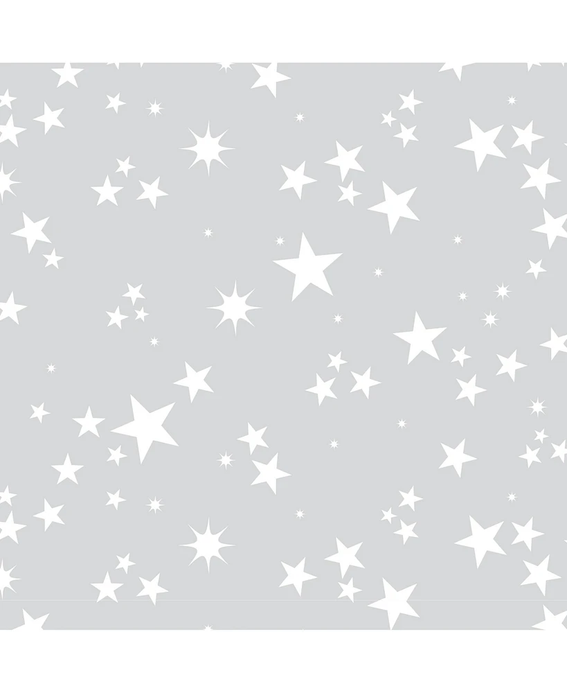 Lambs & Ivy Milky Way Gray/White Stars 100% Cotton Baby Fitted Crib Sheet