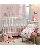 Lambs & Ivy Snuggle Jungle Pastel Safari Elephant/Giraffe/Tree Wall Decals