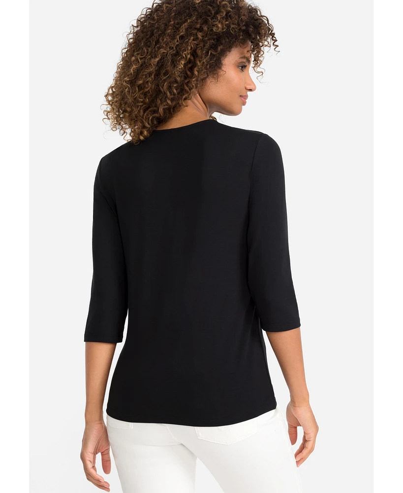 Olsen Women's 3/4 Sleeve V-Neck T-Shirt