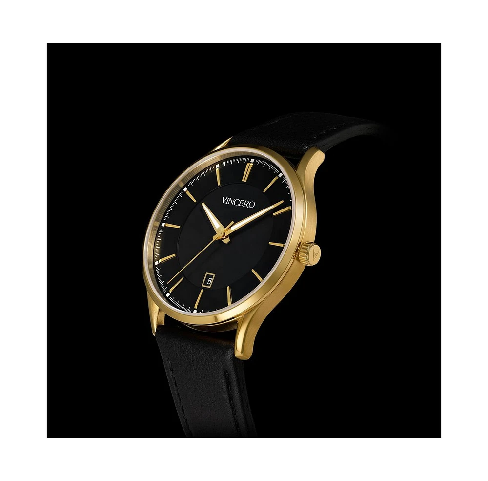 Vincero Men's The Kairos – Blue Dial Watch with Brown Leather Strap