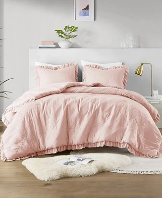 510 Design Phoebe Diamond Quilted Ruffle Edge 3-Pc. Comforter Set