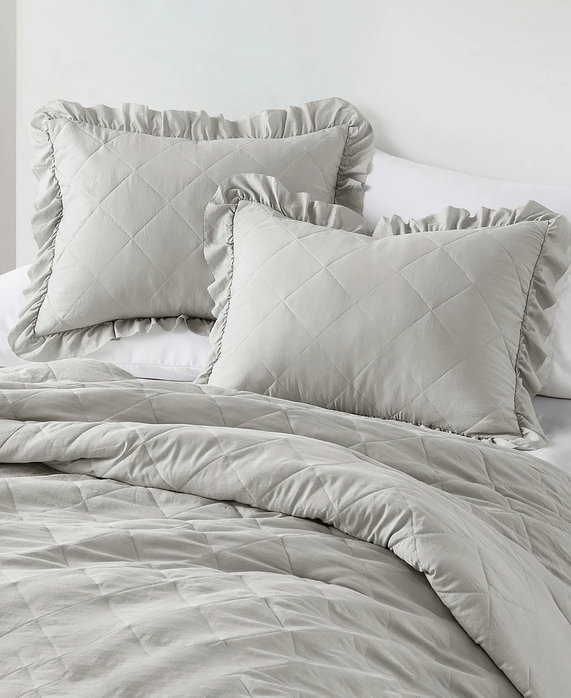 510 Design Phoebe Diamond Quilted Ruffle Edge 2-Pc. Comforter Set, Twin/Twin Xl