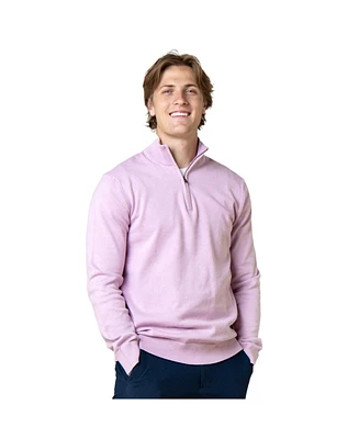 Hope & Henry Men's Fine Gauge Half Zip Pullover Sweater