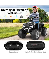 24V Kids Ride-On Electric Atv 4-Wheeler Quad Car with Wireless Connection