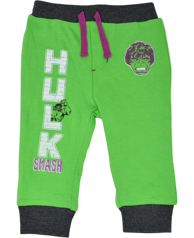 Avengers Baby Boys Hulk Black Panther Captain America 4 Pack Jogger Pants Newborn to