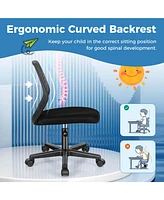 Height-adjustable Ergonomic Kids Desk Chair with Universal Casters Working