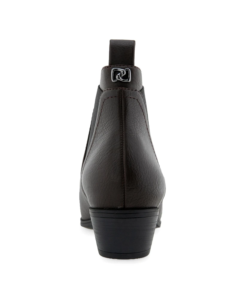 Aerosoles Women's Caddie Ankle Booties - Java Grainy Faux Leather