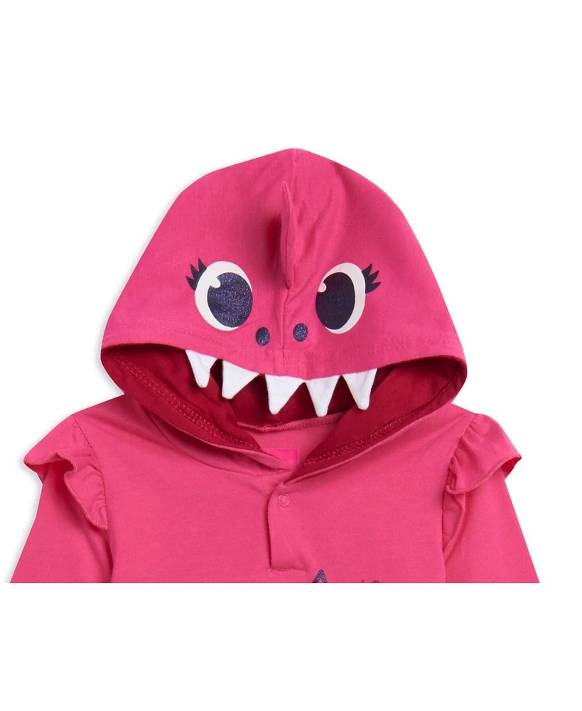 Baby Shark Girls Pinkfong Shark Pullover Hoodie and French Terry Leggings Outfit Set