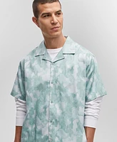 Mode of One Men's Relaxed-Fit Printed Button-Down Camp Shirt