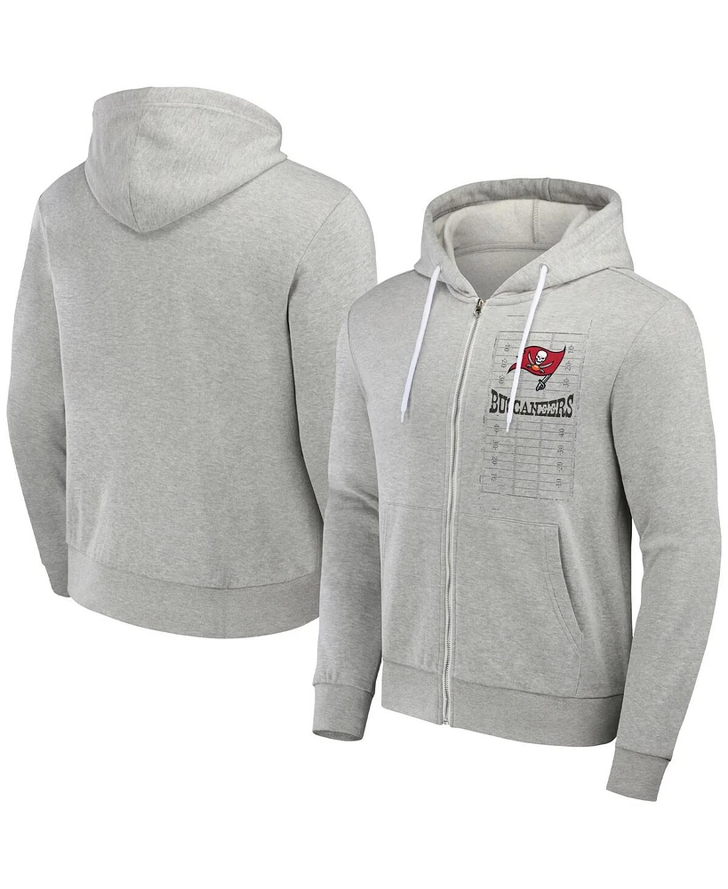 Nfl x Darius Rucker Collection by Fanatics Men's Heather Gray Tampa Bay Buccaneers Domestic Full-Zip Hoodie