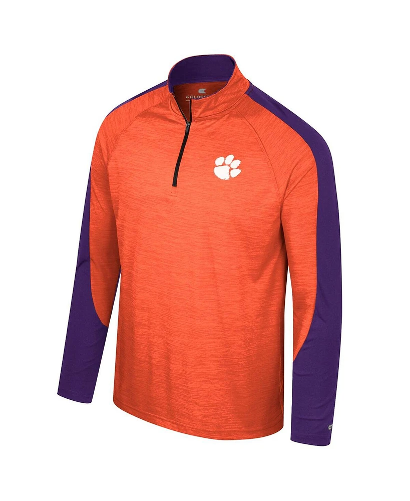 Colosseum Men's Orange Clemson Tigers Langmore Raglan Quarter-Zip Top