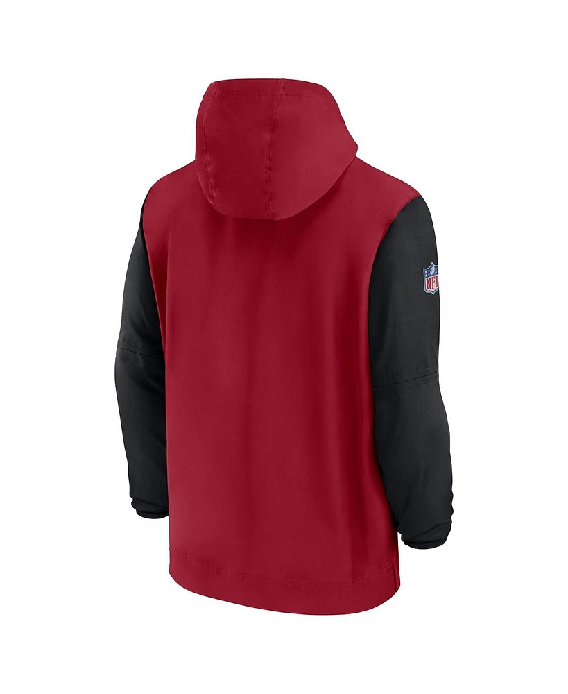 Nike Men's Cardinal/Black Arizona Cardinals 2024/25 Sideline Pre-Game Player 1/2-Zip Hoodie Jacket