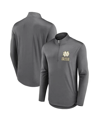 Fanatics Men's Gray Notre Dame Fighting Irish Tough Minded Quarter-Zip Top