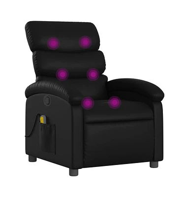 vidaXL Massage Recliner Chair Black Faux Leather