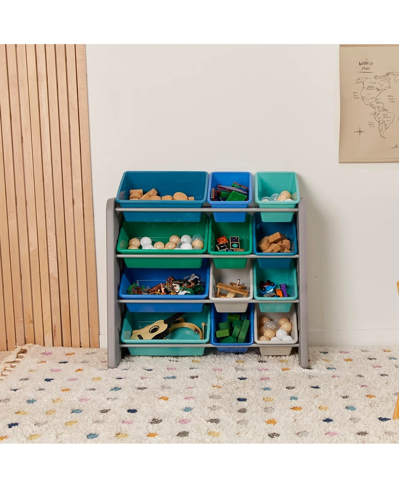 ECR4Kids Tree Storage Organizer with 12 Bins, Earthtone, 1