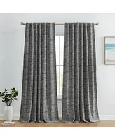 Hlc.me Easton Jacquard Slub Texture - Privacy Curtains with Back Tab Rod Pocket Lightweight Window Curtains Panels