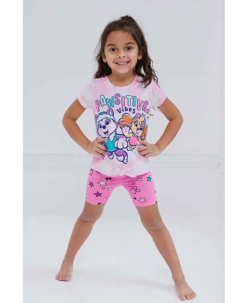 Paw Patrol Girls T-Shirt and Bike Shorts Outfit Set