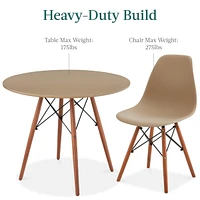 Best Choice Products 5-Piece Compact Mid-Century Modern Dining Set w/ 4 Chairs, Wooden Legs