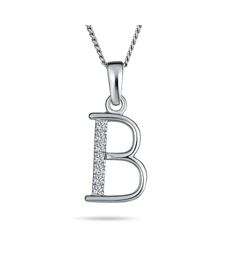 Bling Jewelry Delicate Abc Cubic Zirconia Pave Cz Capital Block Letter Alphabet Initial Pendant Necklace .925 Sterling Silver