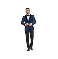 Gino Vitale Men's 3-Piece Peak Lapel Satin Trim Tuxedo with Subtle Sheen