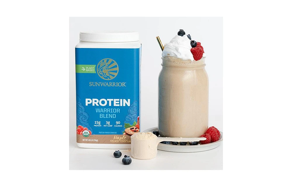 Sunwarrior Warrior Blend Protein, Plant-Based Organic Protein Powder, Maple French Toast, Sunwarrior, 750gm